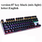 Metoo  Edition Mechanical Keyboard 87 keys Blue Switch Gaming Keyboards for Tablet Desktop  Russian sticker