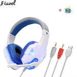 Gaming Headset And 3.5mm Computer Headset Headphone with Microphone  LED Light  Stereo Earphone Game Headsets For PC Dota 2